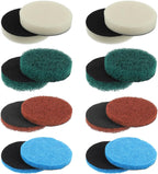 16pcs Electric Cleaning Brush Pad Set 4 Foam Pads 4 Kitchen Mats 4 Heavy Duty Pads 4 Microfibre Pads fit for Bosch Home/Garden 6033 Battery Cleaning Brush