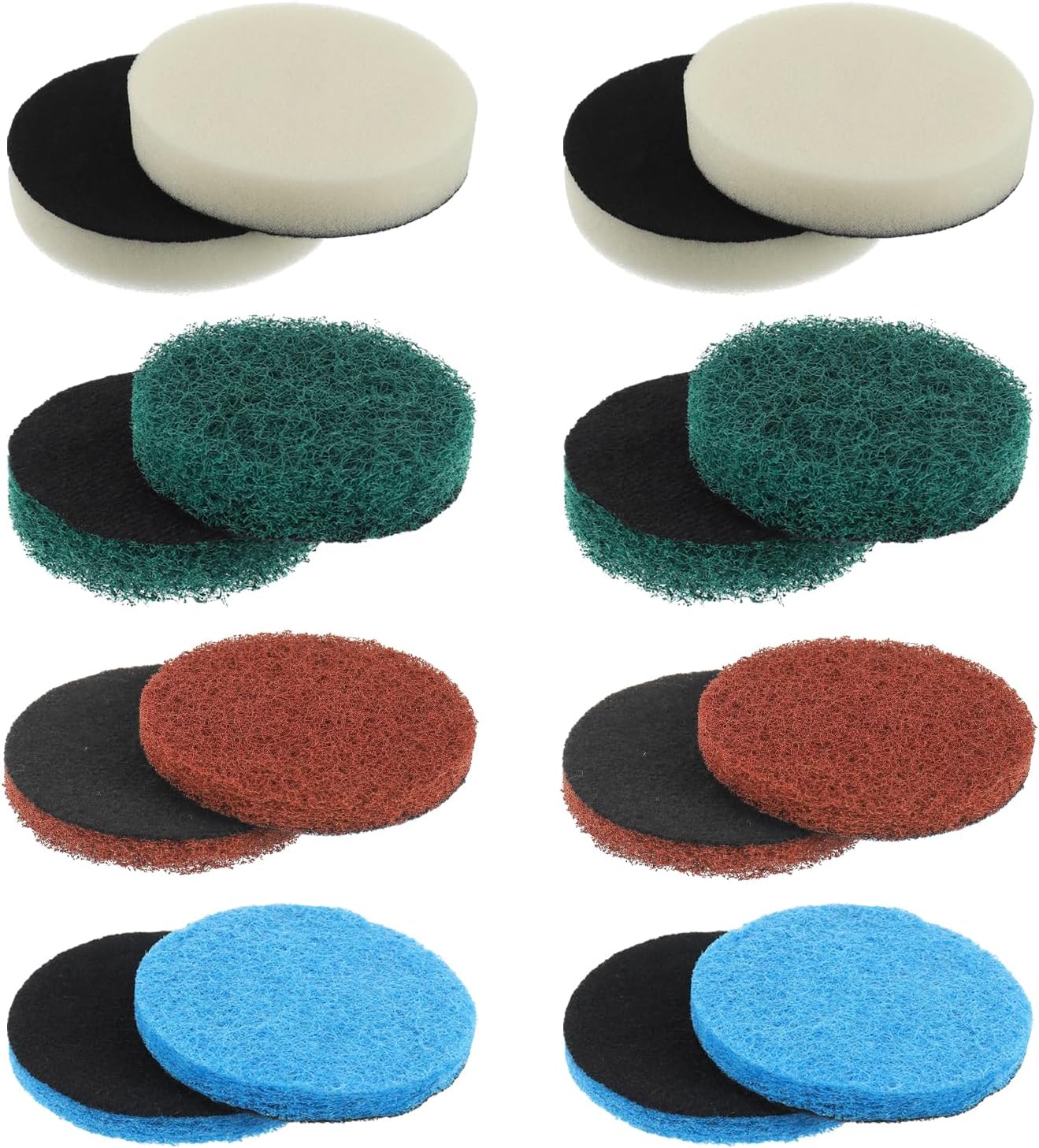 16pcs Electric Cleaning Brush Pad Set 4 Foam Pads 4 Kitchen Mats 4 Heavy Duty Pads 4 Microfibre Pads fit for Bosch Home/Garden 6033 Battery Cleaning Brush