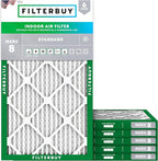 Filterbuy 10x25x1 Air Filter MERV 8 (MPR 700) Dust Defense Replacement (6-Pack), Electrostatic Pleated HVAC AC Furnace Filters, Made in USA (Actual Size: 9.75 x 24.75 x 0.75)