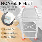 GameGem Step Ladder 6 Step Folding, Aluminum Ladders for High Ceilings, Tall Closet, Cabinet, 6 ft Lightweight Step Ladder with Anti-Slip Foot for Home Use, 330Lbs Load, White