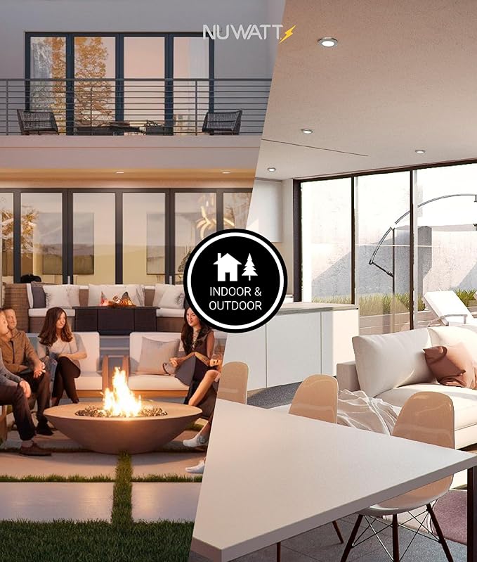 NUWATT 6 Pack 6 Inch Ultra-Thin Nickel LED Recessed Lighting, 5CCT 2700K/3000K/3500K/4000K/5000K Selectable, High Brightness 1050 Lumens, Dimmable Canless Slim Wafer Light, IC Rated, Metal J-Box, ETL