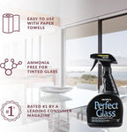 HOPE'S Perfect Glass Cleaner Spray, Streak-Free, Ammonia-Free Window, Mirror, Screen, Tinted Glass, and Shower Door Cleaner, Indoor and Outdoor Glass Surfaces, 32 Fl Oz, Pack of 6