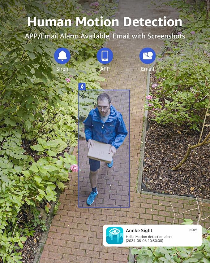 ANNKE Wireless Camera System, 16CH Expandable 4K Security NVR, 4Pcs 3MP Outdoor Cameras, 2-Way Audio, Dual-Band WiFi, Human Detection, IP66 Waterproof, 2TB HDD, Compatible with Alexa, 24/7 Protection