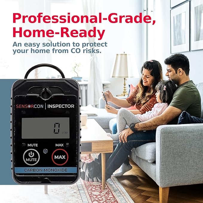 Inspector 2 Portable Carbon Monoxide Detector with Visual & Audio Alerts – Professional-Grade Digital CO Detector for Industrial & Commercial Applications