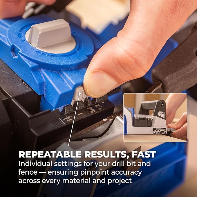 Kreg Rebel 20V Ionic Drive Pocket-Hole Joiner Kit - With 20V Blue Ion Charger & 2Ah Battery Pack - Precision Joinery Tool for Woodworking & Carpentry - Accessible Woodworking Tools - KPTBRB100A