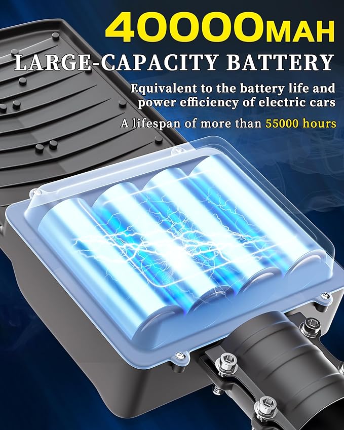 Gefolly SL-8500W Solar Street Lights Outdoor, 500000LM Commercial Parking Lot Light Dusk to Dawn IP67 Waterproof 6500K Security Flood Lights with Motion Sensor Lamp for Yard, Road