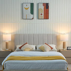 25.75” Rattan Ceramic Lamps for Living Room Set of 2, Farmhouse Table Lamp for Nightstand, White Lamps Set of 2 for Bedroom, Boho Ceramic Table Lamp for End Table