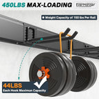 EVERHANGER Garage Tool Storage Organizer, Wall Mount Garden Tool Rack Organization, Heavy Duty Folding Chair Hangers with 6 Adjustable Hooks, Max Load 450lb, 48inch