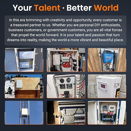 QILIPSU Waterproof Junction Box IP67 Outdoor Plastic Electrical Project Enclosure Weatherproof with Inner Door, Mounting Plate, Wall Brackets, Hinged Grey Cover 14.6"x10.6"x5.9" -D