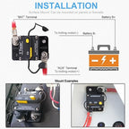 E9 3/8" Studs 300 Amp Circuit Breaker with Manual Reset | UL Certified | 12V - 48V DC | Waterproof IP67 Switchable 300A