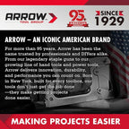 ARROW 16oz Claw Hammer with Shock-Absorbing Fiberglass Handle, Smooth Face and Forged Steel Head, Curved Claw Hammer for Carpentry and General Purpose