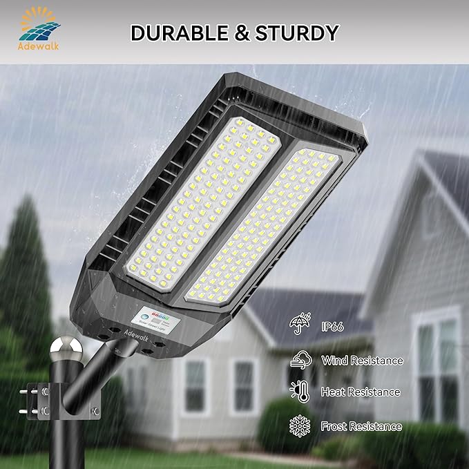 6000W Solar Lights Outdoor Waterproof, 7000K Dusk to Dawn Outdoor Solar Street Light Motion Sensor with Remote, LED Security Flood Light for Outside Garden Yard Pathway Garage Parking Lot, 2 Pack
