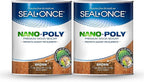 Seal-Once Nano+Poly Penetrating Wood Sealer with Polyurethane - Premium Waterproof Sealant -2 Gallon & Brown