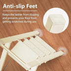 GameGem 4 Step Ladder Folding Step Stool Stepladders with Anti-Slip and Wide Pedal for Home and Kitchen Use Space Saving (White)