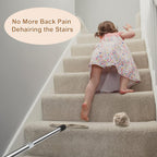 47“ Adjustable Long Handle Carpet Rake Pet Hair Remover, Reusable Large Metal Lint Remover Brush for Embedded Fur Removal from Low Pile Rugs Stairs, Carpet Brush Scraper Dog Cat Hair Remover Broom