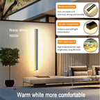 2 PACK-39inch Long Outdoor Modern LED Wall Light,Waterproof IP65 Warm White 110V led Wall Mount Lighting Fixture Rectangular Black Elegant Frosted White Acrylic Anti Rust.