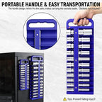 Magnetic Socket Organizer Set, 3-Piece Blue Portable Magnetic Socket Holder Tray, Heavy Duty Socket Racks For 1/2-inch& 3/8-inch& 1/4-inch Drive, Hold 76 Sockets - Fit Shallow&Deep Sockets