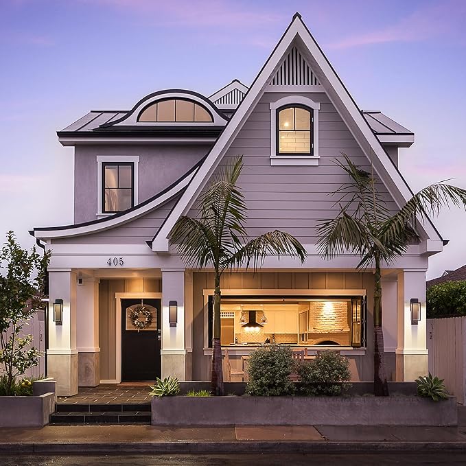 Dusk to Dawn Outdoor Wall Light with Built-in LED, 3 Adjustable Modes, All Aluminum Waterproof IP65 - Exterior Light Fixture for Porch, Garage, Front Door, House, 2 Pack