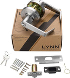 LYNN HARDWARE Classroom Commercial Door Lock - Heavy-Duty Designer Handles for Doors - Durable Grade 2 Indoor Locks for Doors - Cylindrical Lever Door Handle Lock - Satin Chrome