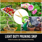 8.5" Professional Bypass Pruning Shears & Gardening Scissors Set - Super Sharp Premium Garden Shears | Pruning Shears For Gardening, Garden Hedge Clippers Handheld Pruners - Garden Scissors
