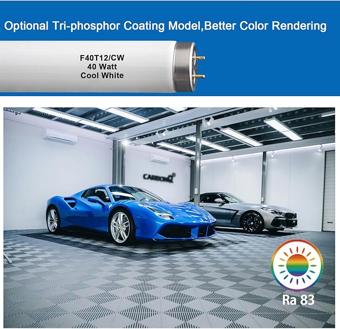 (6Pack) T12 4FT Fluorescent Bulb,F40T12/CW 40W 48inch Light Tube,4100K Cool White,Replaces F40T12/CW/Supreme,F40CWX,Medium Bipin(G13) Base, 2600 Lumens