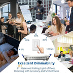 12 Pack 16W MAX.2000LM LED Recessed Ceiling Lighting 6 Inch with Junction Box, Eqv.200W, 2700K/3000K/3500K/4000K/5000K Selectable,Dimmable Recessed Downlight-ETL & Energy Star Certified