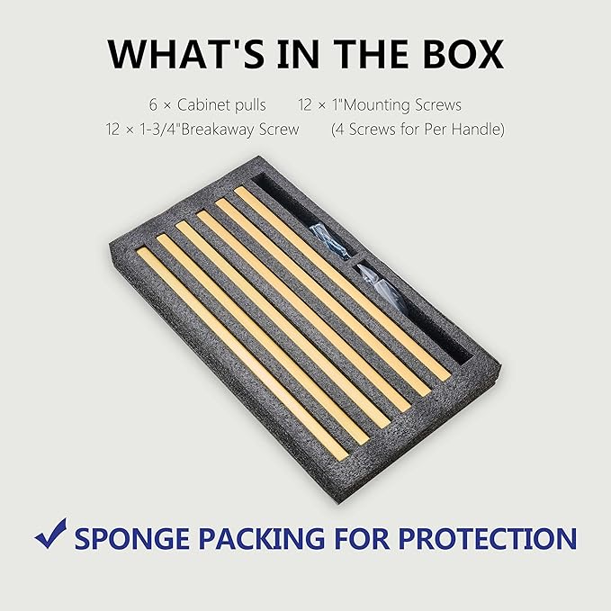 6 Pack 13.6 Inch Length|12.6 inch(320mm) Hole Center Brushed Gold Kitchen Cabinet Handles, Cabinet Pulls Kitchen Cabinet Hardware, Cupboard Pulls, Drawer Handles