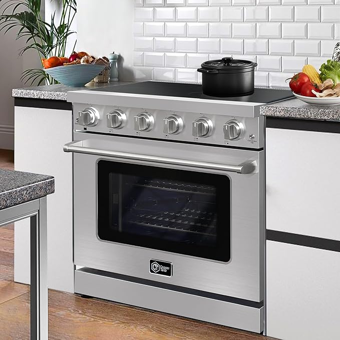 CT Copper Tailor 36 Inch Electric Range with Convection Oven,Freestanding Oven, 6.0 cu. ft. Capacity,in Stainless Steel