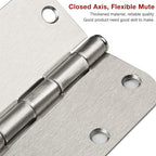 36 Pack Rounded Brushed Nickel Door Hinges 3.5 Inch x 3 ½" 5/8" Radius 3 1/2" Satin Hinge Flat Bifold Easy Install for Bed Room Pantry Clean Glass Glass French Interior Wood Doors,Table,Hardware