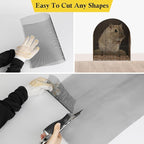 fowong 304 Stainless Steel Mesh Window Screen Roll, Black 35INx10FT Window Screen Replacement, Durable Metal Wire Mesh for Door, Patio, Porch, DIY, Easy to Cut and Install (20 x 22 Mesh)