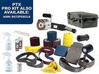 CS Unitec | PTX ECO Smart Basic Kit | Variable Speed Multi Purpose Buffer Polisher Machine | Grinder Tool Kit for Metal Finishing | Includes Abrasives & Compounds Up to No.4 Finish