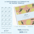 ELYN Swedish Dishcloths, Reusable & Washable Sponge Cloths, Absorbent Cleaning Paper Towels for Kitchen, Dishes, Counters and More, 5 Pack, Assorted Fruit Pattern