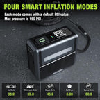 WORKPRO Portable Tire Inflator, 7.2V/12V Small/Mid/Large Air Compressor, Digital Display, Auto Shut-Off, 5 Modes, LED Light, High Airflow, for Car, Motorcycle, Bike, Balls