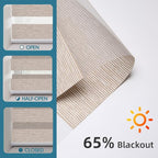 SmartWings Motorized Zebra Blinds with Remote, Smart Control Light Filtering Sheer Shades for Indoor Windows, Electric Customized Automatic Blind, 95mm 60% Blackout Gold