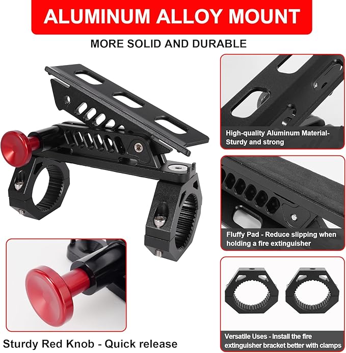 UTV Fire Extinguisher Mount Bracket, Quick Release Fire Extinguisher Mount Holder for Jeep, Offroad Car, UTV Accessories (B)