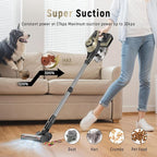 Cordless Vacuum Cleaner, 30Kpa Home Stick Vacuum, Smart Display & 1.5L Dust Cup, 55mins Max Runtime, Rechargeable Lightweight Handheld Vavuum for Pet Hair/Carpet/Hardwood Floor/Car (Golden)