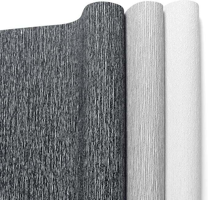 ALLBRIGHT 100% Blackout Roller Blinds Woven Shades with Striped Jacquard, Cordless Window Shades, UV Protection Fabric, Easy-Install for Indoor Home & Office, Dark Blue Old, 24" W x 72" H