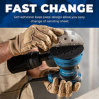 Dong Cheng 5-Inch Random Orbital Sander 3 Amp 12000OPM, 6 Variable Speeds, with 10pcs Sandpaper & Detachable Dust Bag, Sanding for Woodworking, Refinish Furniture & Remove Varnish