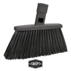 SWOPT 24” Push Broom, Angle Broom + 48” and 60" Steel Handles, Standard Combo — Cleaning Heads with Long Handles Interchangeable with All SWOPT Cleaning Products — Indoor/Outdoor, Black