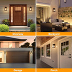 LUTEC Outdoor Wall Light Fixtures, Exterior Waterproof Wall Lantern with Clear Glass Shade, Aluminum Modern Matte Black Porch Sconce Outdoor Lighting for Garage Entryway Yard