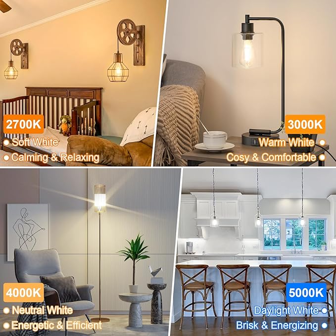 Vintage LED Edison Bulbs 60 Watt Equivalent Dimmable 7W ST58 LED Filament Light Bulbs Daylight White 5000K Antique Style Lighting High Brightness 800LM E26 Medium Base Clear Glass Home Office, 12 Pack