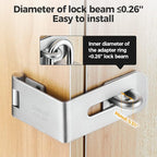 Hasp Latch 2 Pack, 90 Degree Solid 304 Stainless Steel File Cabinet Lock Desk Drawer Lock, Safe Security Padlock Latch Hasp Lock for Personal Privacy, Large