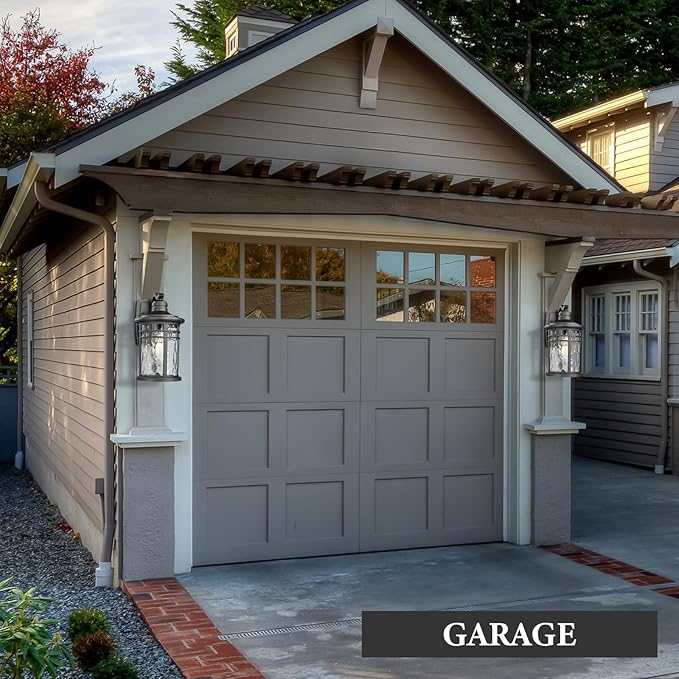 Darkaway Outdoor Porch Lights Wall Mount, Outside Light Fixtures Sconces Wall Lighting with Water Ripple Glass Waterproof Exterior Lights for Patio Yard House Hallway Doorway Garage