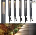 LEONLITE 5CCT Low Voltage Path Lights, 1800K2700K3000K4000K5000K Selectable, 3W LED Landscape Pathway Lights, Outdoor Landscape Lighting for Driveway, Aluminum, 12-24V AC/DC, ETL, IP65, Pack of 6