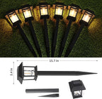 Solar Lights Outdoor, 6 Pack Waterproof Auto On/Off Solar Pathway Lights for Garden, Landscape, Path, Yard, Patio, Driveway, Walkway Decor