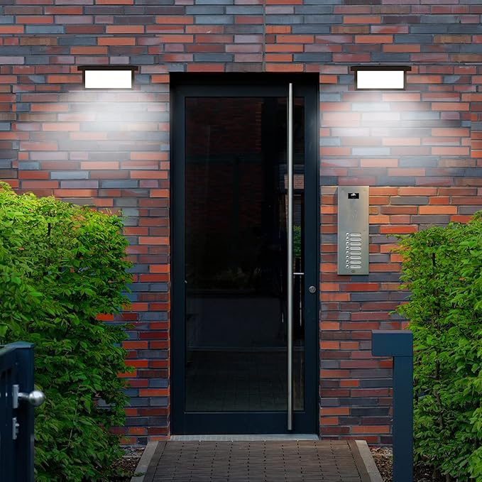 4 Pack 6000K Outdoor Porch Lights, 18W 1800LM LED Wall Lighting, IP65 Waterproof Rustproof Aluminum Modern Exterior Fixtures for Front Door, Patio, Backyard