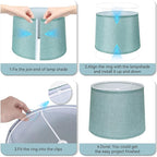 Lamp Shades Set of 2 - Drum Lampshades 11.4" x 12.9" x 9.8" Inches, Fabric Medium Replacement Lampshades for Table Lamp, Floor Lamp, Assembly Required, Spider,Linen