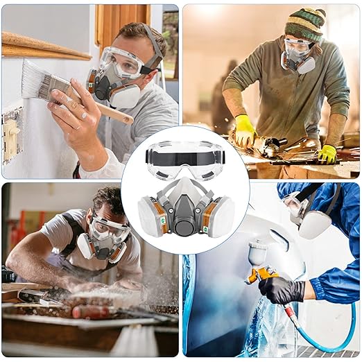 Reusable Respirator Mask with Filters - Respirator Mask for Chemical Gas Dust Mask for Painting Spraying Sanding Welding Woodworking