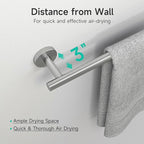 USHOWER Brushed Nickel Bathroom Hardware Set, Modern 24-Inch Towel Bar Set Wall Mounted, Durable SUS304 Stainless Steel Bathroom Accessories Set, 4-Piece