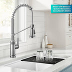 KRAUS Allyn Commercial Style 2-Function Single Handle Pull Down Kitchen Faucet in Spot-Free Stainless Steel, KPF-4110SFS